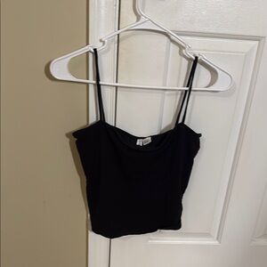 H&M Black Fitted Crop Camisole